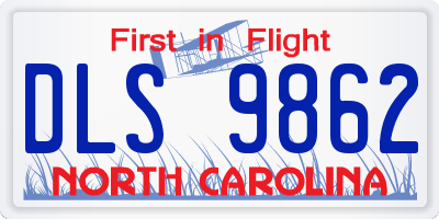 NC license plate DLS9862