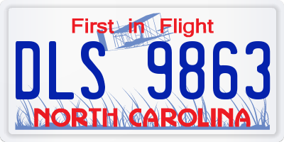 NC license plate DLS9863