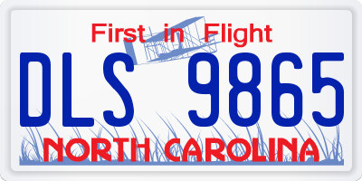 NC license plate DLS9865