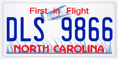 NC license plate DLS9866