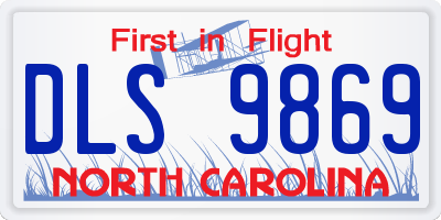 NC license plate DLS9869