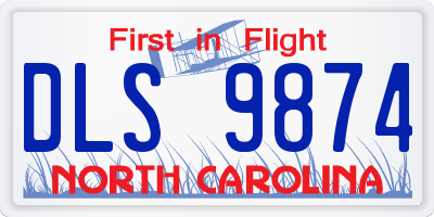 NC license plate DLS9874