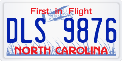 NC license plate DLS9876