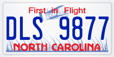 NC license plate DLS9877