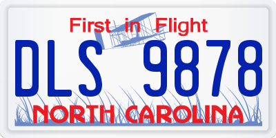 NC license plate DLS9878