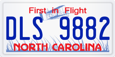 NC license plate DLS9882