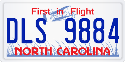 NC license plate DLS9884