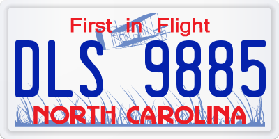 NC license plate DLS9885