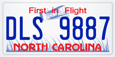 NC license plate DLS9887