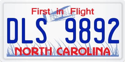 NC license plate DLS9892