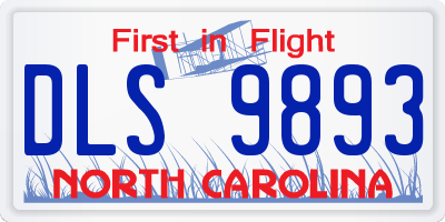 NC license plate DLS9893