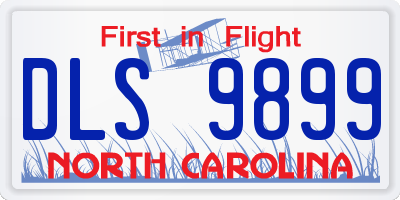 NC license plate DLS9899