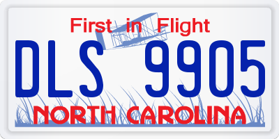 NC license plate DLS9905