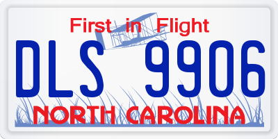 NC license plate DLS9906