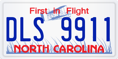 NC license plate DLS9911