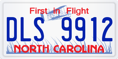 NC license plate DLS9912