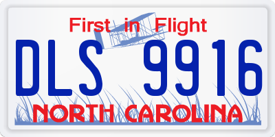 NC license plate DLS9916