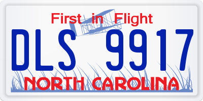 NC license plate DLS9917