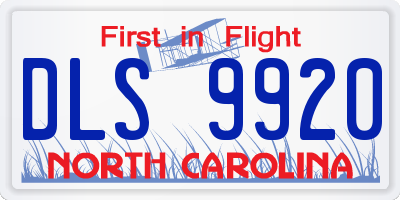 NC license plate DLS9920