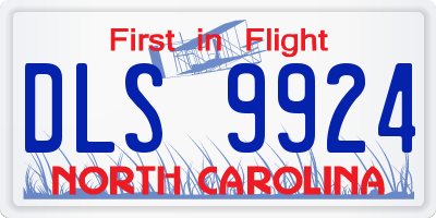 NC license plate DLS9924