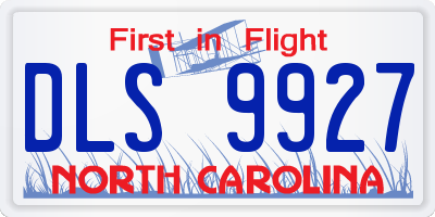 NC license plate DLS9927