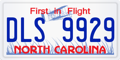 NC license plate DLS9929