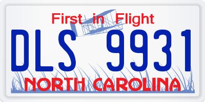 NC license plate DLS9931