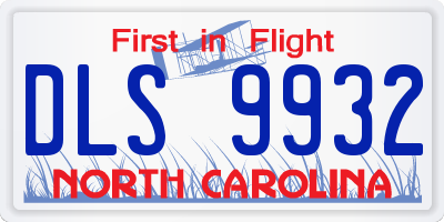 NC license plate DLS9932