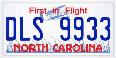 NC license plate DLS9933