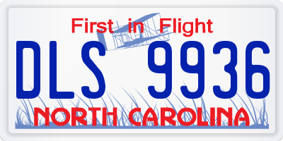 NC license plate DLS9936