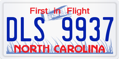 NC license plate DLS9937