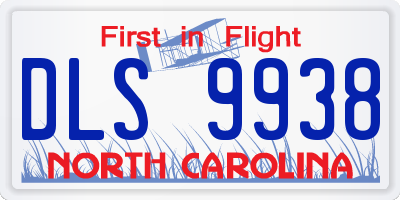 NC license plate DLS9938