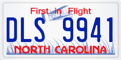 NC license plate DLS9941
