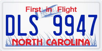 NC license plate DLS9947