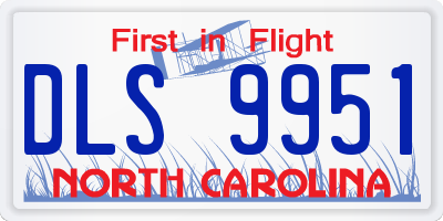 NC license plate DLS9951