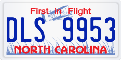 NC license plate DLS9953