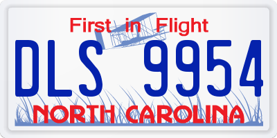 NC license plate DLS9954