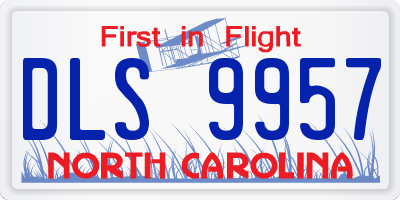 NC license plate DLS9957