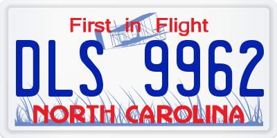 NC license plate DLS9962