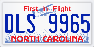 NC license plate DLS9965