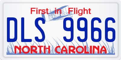 NC license plate DLS9966
