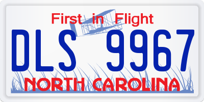 NC license plate DLS9967