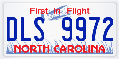 NC license plate DLS9972
