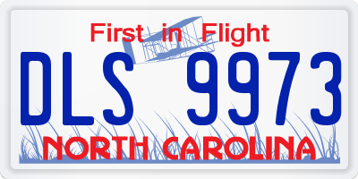 NC license plate DLS9973