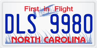 NC license plate DLS9980