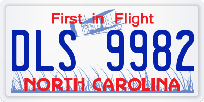 NC license plate DLS9982