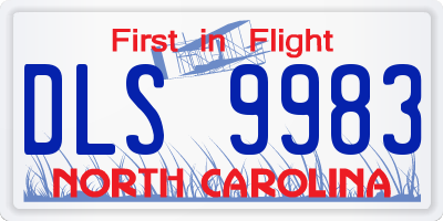 NC license plate DLS9983