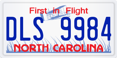 NC license plate DLS9984