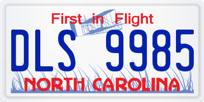 NC license plate DLS9985