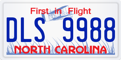 NC license plate DLS9988